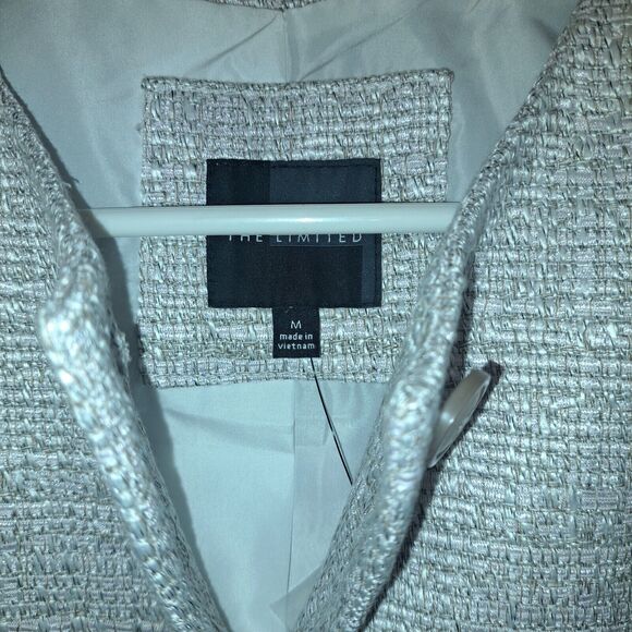 The Limited Blazer Women's Size Medium Tweed Peplum Herringbone Jacket New - Picture 3 of 7